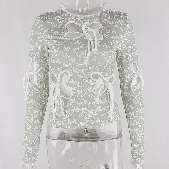 Vintage Floral Cut Out Long Sleeve Shirt - Picture 9 of 14